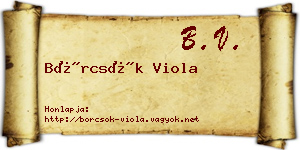 Börcsök Viola névjegykártya